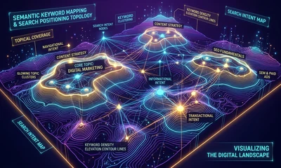 Persona analizando Mapas de posicionamiento en una pantalla con un gráfico de estrategia empresarial