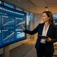 Pantalla de marketing mix modeling con un dashboard de analítica y gráficos de rendimiento