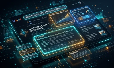 Persona usando un portátil sobre SEO para snippets IA en un entorno de trabajo digital